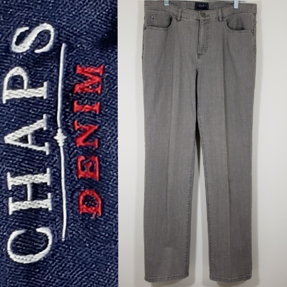 💟🤍CHAPS Madden Straight light gray denim jeans SIZE 12